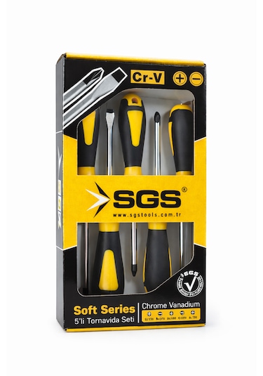 Sgs Soft Series 5 Li Tornavida Seti Cr-v Krom Vanadyum, Ergonomik Sap