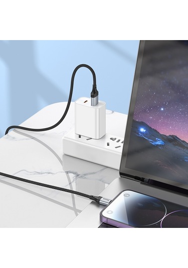 Hoco X102 Usb - 8 Pin Taze 2.4a Şarj Veri Kablosu, Uzunluk: 1m Siyah