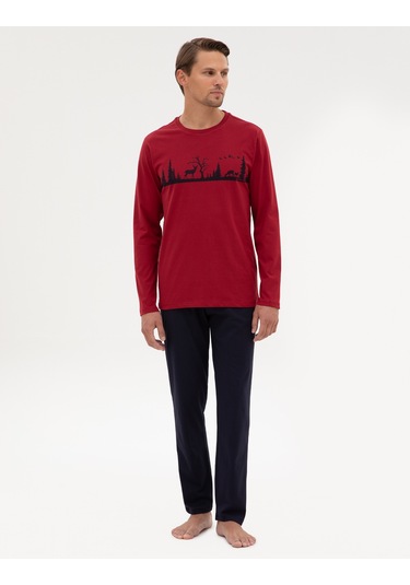 Pierre Cardin Erkek Bordo Pijama Takım 50322636-900 Bordo