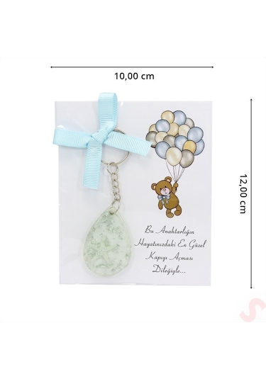 Epoksi Yıldızlı Kartlıklı Anahtarlık - Gümüş