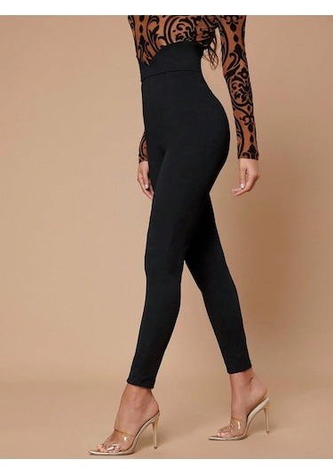 Munn Collection Kadın Siyah Krep Kumaş Pantolon Siyah