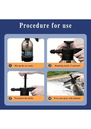 Trendooze El Tipi Basınç Pompası: 2 L, Ayarlanabilir Nozullu Püskürtücü Siyah