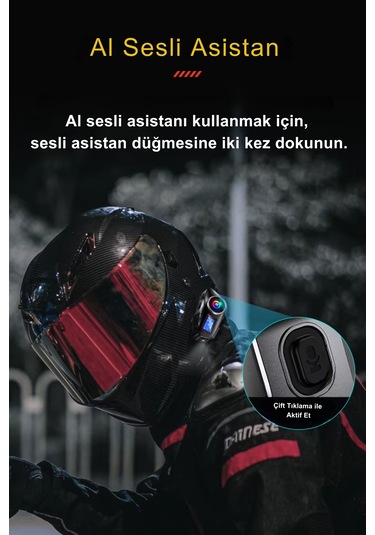 Wearfitpro Q58 Max Led Ekranlı Motosiklet Kask Bluetooth Intercom