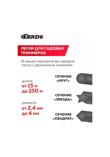 Derzhı Trimer İçin 4 Mm Bükümlü Kare Misina, 15 M 228233174