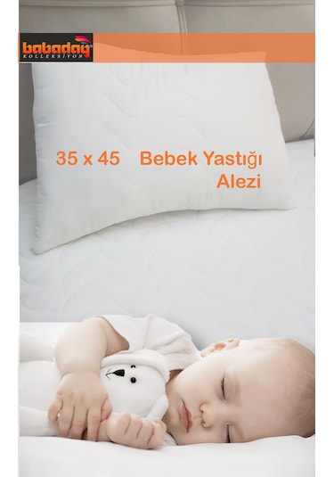 Yastık Alezi Bebek Yastığı için 35x45cm Kapitoneli Fermuarlı