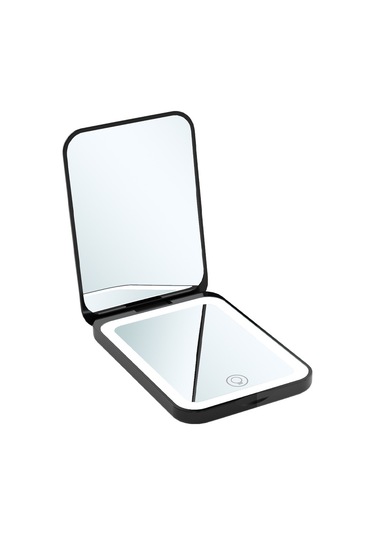 Aurora Lambaşarjlı El Tipi Maki Yaj Aynasıüç Renkli Aydınlık Kare Küçük Taşın İse Katlanıra Siyah