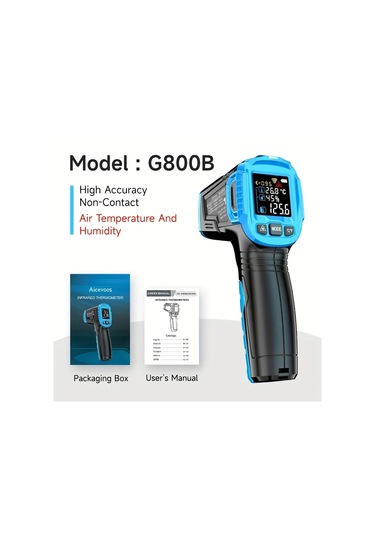 Topshop1 Aicevoos G800b Yüksek Hassasiyetli Temassız Dijital Kızılötesi Termometre Endüstriyel Mutfak Pişirme