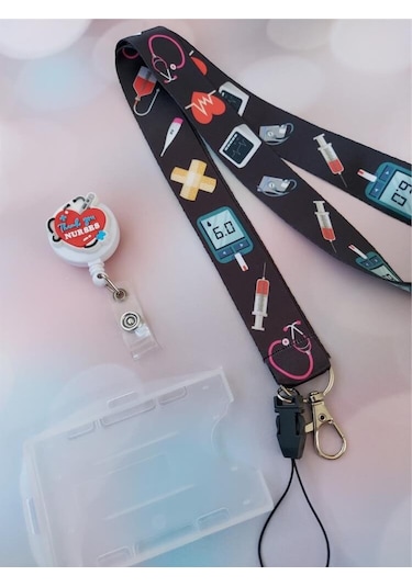 Sağlıkçı Araç Gereçleri Kart Askısı Ve Thank You Nurses Yoyo Yaka Kartlığı Yatay Dikey Kart Koruyucu