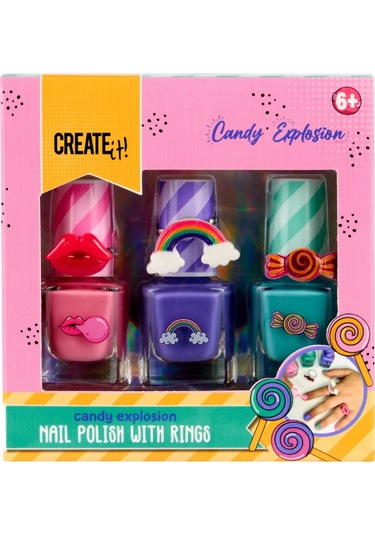 Create It Oje Ve Yüzük Seti - Gökkuşağı - Candy Explosion