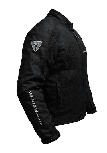 Venom Dynamic 4 Mevsim Ce Korumalı Siyah Motorcu Montu