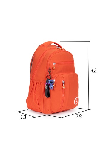 Modern Tarzda Su Geçirmez Krınkil Kumaş Okul Sırt Çantası Hafif, Konforlu Ve Fonksiyonel Tasarım - Turuncu Turuncu