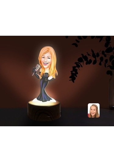 Kişiye Özel Assolist Karikatürlü Dekoratif 3D Biblo Led Işıklı Ge