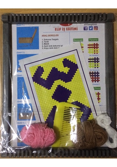 Halı Dokuma Tezgahı. Eğitici Dokuma Tezgahı Seti. Kasnak