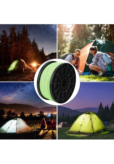 Xindoker 2.5mm 50m Yeşil Pp Yansıtıcı Tekerlek, Çadır-açık Alanda Kullanıma Uygun, Dayanıklı-güçlü, Akşam-gündüz Kullanım, Güvenlik-çadır-içki-ç晾衣 İçin Diğer