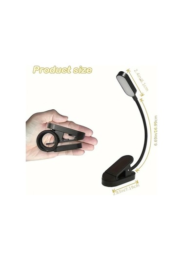 Fastbuy Siyah Okuma Işığı 9 Led Şarj Edilebilir Kitap Lambası 3 Renk Modu Ayarlanabilir Parlaklık 80 Saat Pil Siyah