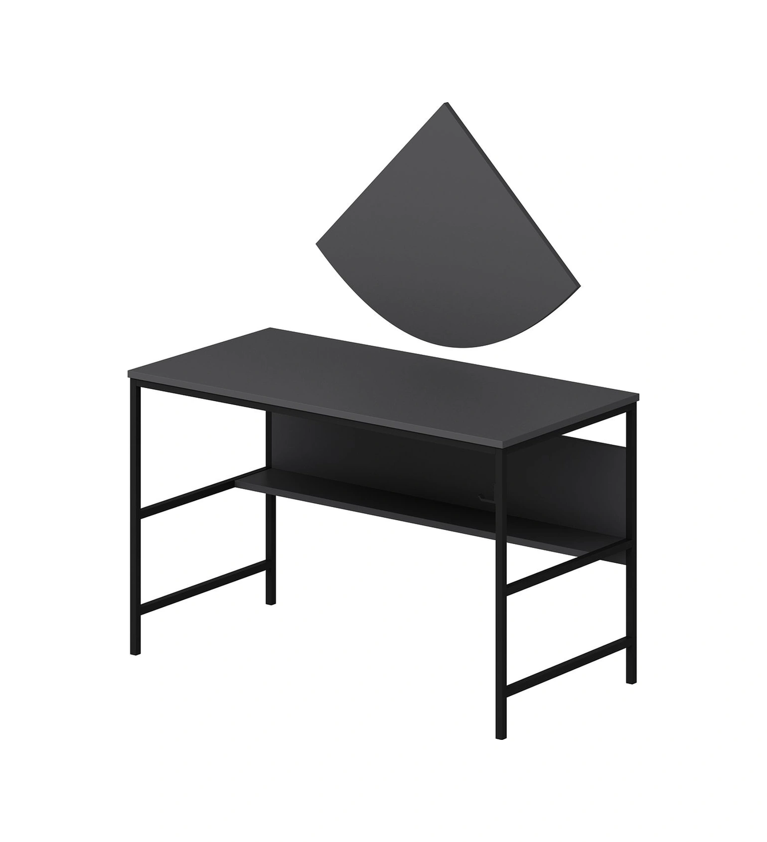 Minar Greta Çalışma Masası Modül1 - Antrasit Siyah