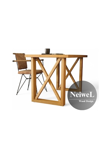 Neiwel Loel Doğal Ahşap Çalışma Ve Ofis Masası-70cm-200cm Açık Ceviz