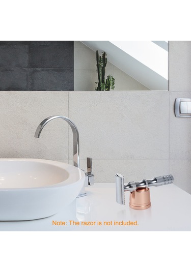 Mufunye Gül Altın Renkli Paslanmaz Çelik Tıraş Bıçağı Standı - Kompakt Ve Şık Tasarım