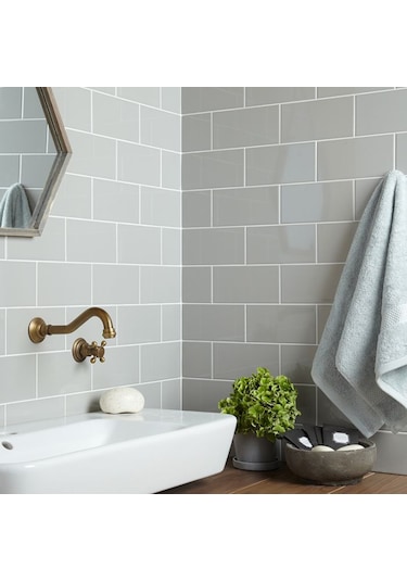 VitrA 10x20 Color Ral 7047 Açık Gri Parlak Duvar Seramiği