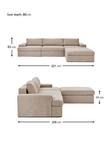 Mode Siesta Pro Kuş Tüyü Köşe Koltuk 4 Modül 11 Kahverengi Keten