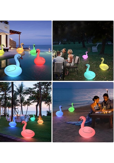 Greentech Güneş Enerjili Renk Değiştiren Led’li Şişme Kuğu / GT-SL24