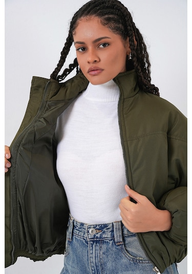 Bigdart Kadın Oversize Bomber Şişme Mont 5124 - Haki