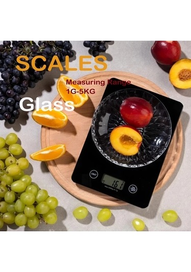 Fastbuy Challenger Siyah 6 Birimli Mutfak Terazisi, Lcd Ekranlı, Soyucu Fonksiyonlu Pil Dışı Siyah