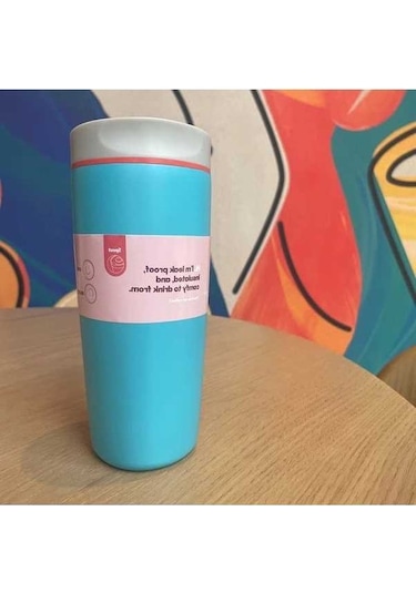 Trendooze Gaojunshop01 Mavi 600ml Paslanmaz Çelik Kahve Kupası - Ev, Ofis, Seyahat Gök Mavisi