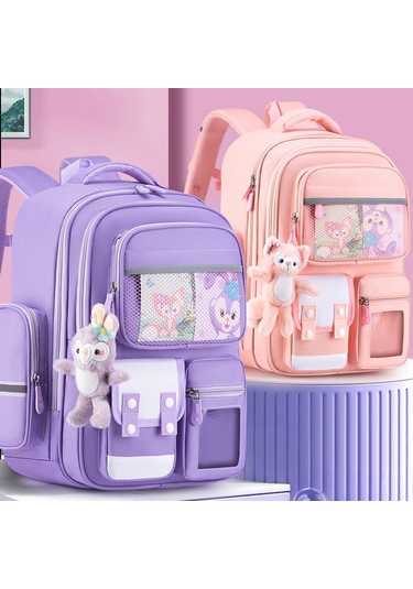 2025 Yeni Çocuk Okul Çantası Mor Trompet