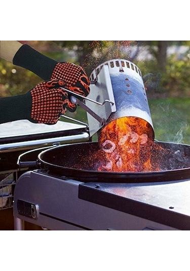 Ximistore9 800 C Isı Dayanıklı Mutfak Eldiveni - Mavi 26cm 2'li Paket - Barbekü, Pişirme Ve Fırın Koruması Çok Renkli