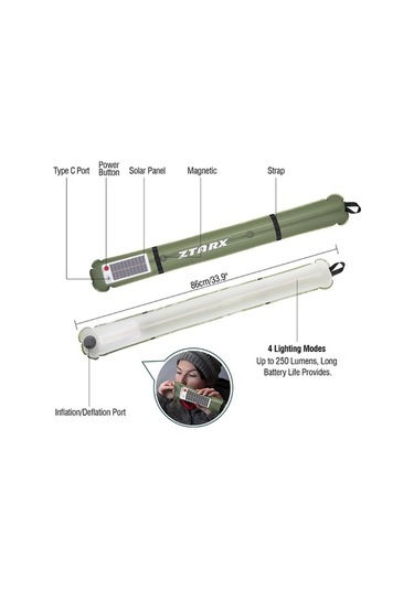 Ebitda Ztarx Patent Açık Katlanır Şişme Kamp Işık Yeşil, Taşınabilir, Usb Şarjlı, Güç Bankası, Su Dayanıklı, Uzun Süreli Aydınlatma Yeşil