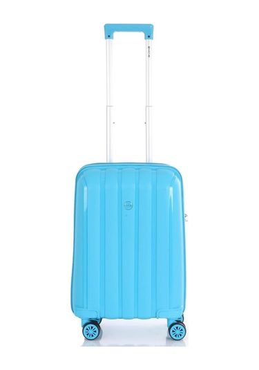 Mçs Bavul Orta Ve Kabin 2li Set Kırılmaz Silikon Valiz V305 Açıkmavi Mavi