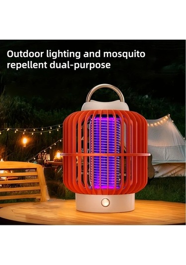 Boatshop1 Şarj Edilebilir 2si 1 Arada Beige Kablosuz Sinek Öldürücü Lamba Yaz İçin Açık Hava Kamp Bahçe Ev