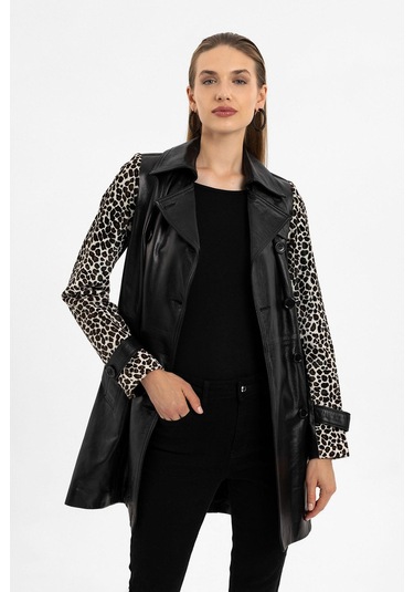 Kelia Siyah Kadın Hakiki Deri Kaban-siyah Siyah