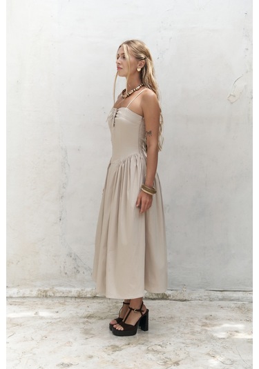 Narissa Askılı Midi Taş Elbise Taş