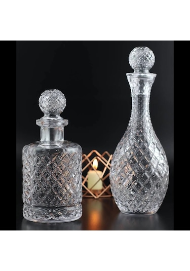 El Yapımı Özel Tasarım Kafes Model Lüx Sürahi Karaf 2'li