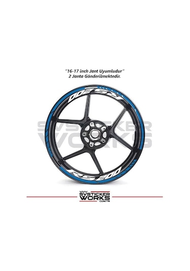 Bajaj Rs200 Jant Sticker Dış Ve İç Set Sticker Jant Şeridi Mavi 90359704