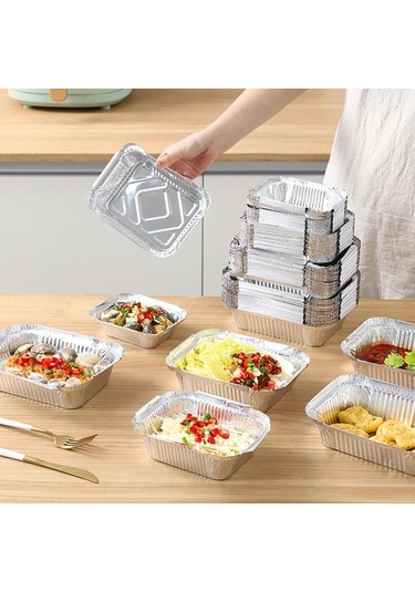 50 Adet Barbekü Folyo Tepsi Yağ Geçirmez Buharda Pişirme Aks. Anti-haşlanma Çevre Do Alüminyum Folyo Teneke Fırın Kapları 56693271 Diğer