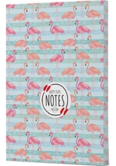 Flamingo 1 Çizgili Defter Yan Baskılı Siyah