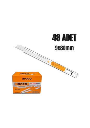 Ingco İnce Maket Bıçağı - 48 Adet