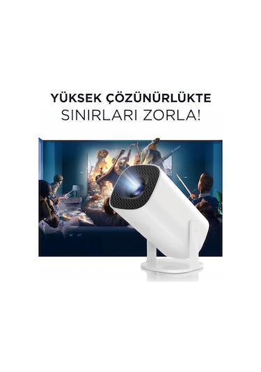 Torima P30 Max Mini Retro Video Konsolu Android Akıllı Projektör Beyaz