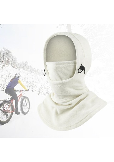Suntek Kış Balaclava Termal Sıcak Başlık Yürüyüş Beyaz Beyaz