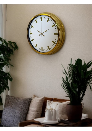 Büro Ev Ofis Hediyesi İçin 40cm Golden Trend Prestij Duvar Saati Diğer 07802597