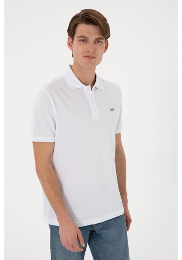 U.S. Polo Assn. Erkek Regular Fit Polo Yaka Beyaz Basic Tişört 50306007-VR013 U.S. Polo Assn. Erkek Regular Fit Polo Yaka Beyaz Basic Tişört 50306007-VR013