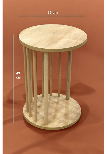 Ahşap Ayaklı C Sehpa Koltuk Sehpası Yan Sehpa Zigon Sehpa Servis Sehpası Safir Meşe