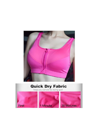 Jeemson Ön Fermuarlı Rahat Yoga Sütyeni - Nefes Alabilen Sporcu Sütyeni Beyaz