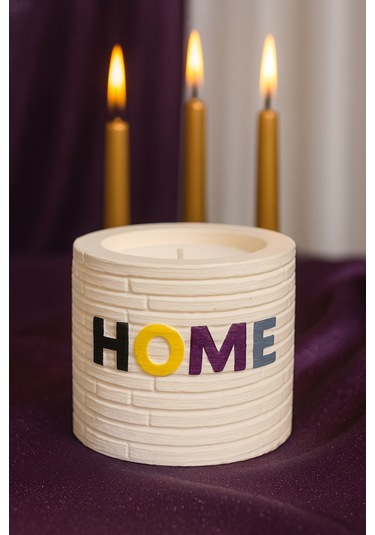Dekoratif Kokulu Mum Home Beyaz