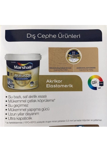 Marshall Akrikor Elastomerik Esnek Dış Cephe Boyası 15 Lt