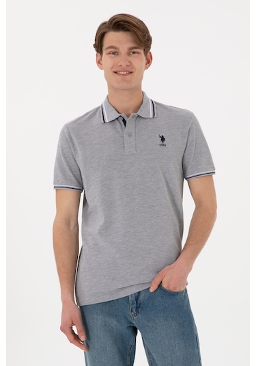 U.s. Polo Assn. Erkek Gri Melanj Tişört Basic 50306011-vr086 Gri Melanj