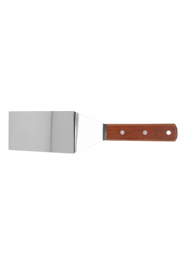 Paslanmaz Çelik Düz Kızartma Tavası Ahşap Saplı Pizza Spatula Biftek Kızartma Tavası Pişirme